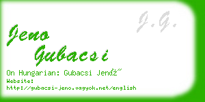 jeno gubacsi business card